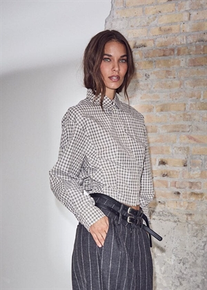 Mimosa check smock skjorte Grey Check HAUTE L\'AMITIÈ